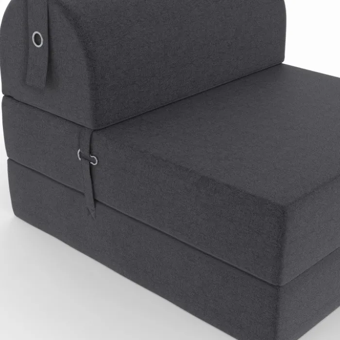 Chauffeuse convertible 1 place en tissu gris anthracite