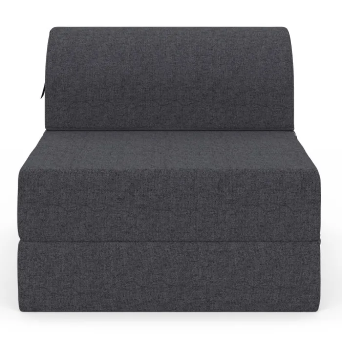 Chauffeuse convertible 1 place en tissu gris anthracite