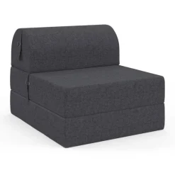 Chauffeuse convertible 1 place en tissu gris anthracite