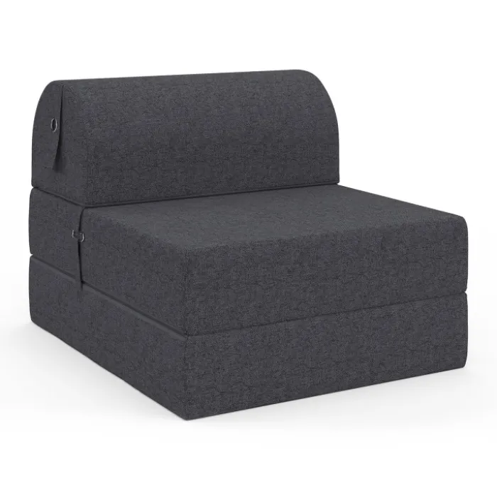 Chauffeuse convertible 1 place en tissu gris anthracite