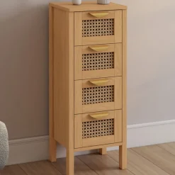 Chiffonnier cannage pour entrée et salle de bain