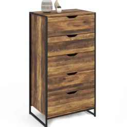 Chiffonnier design industriel 5 tiroirs