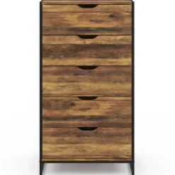 Chiffonnier design industriel 5 tiroirs