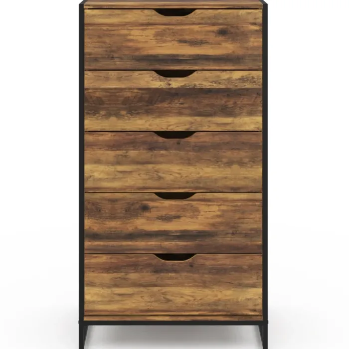 Chiffonnier design industriel 5 tiroirs