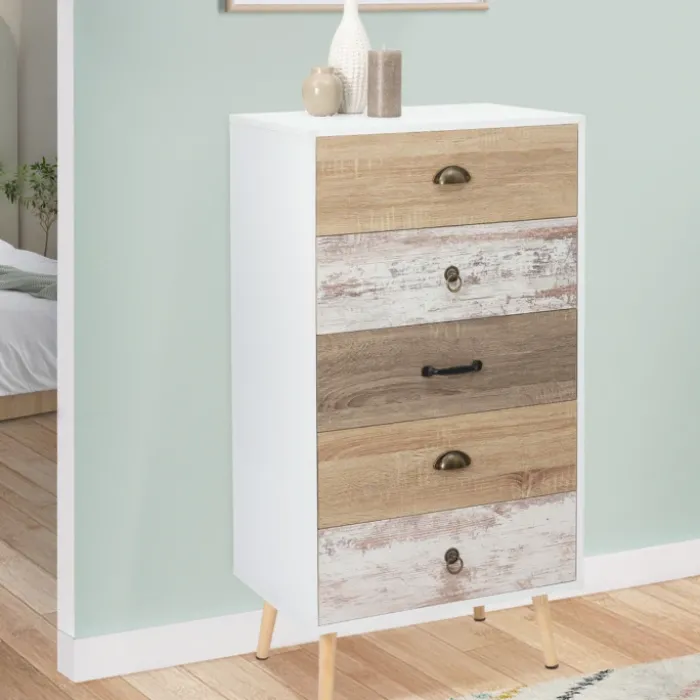 Chiffonnier scandinave 5 tiroirs