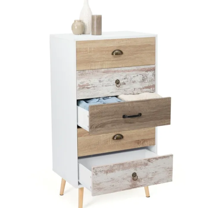 Chiffonnier scandinave 5 tiroirs