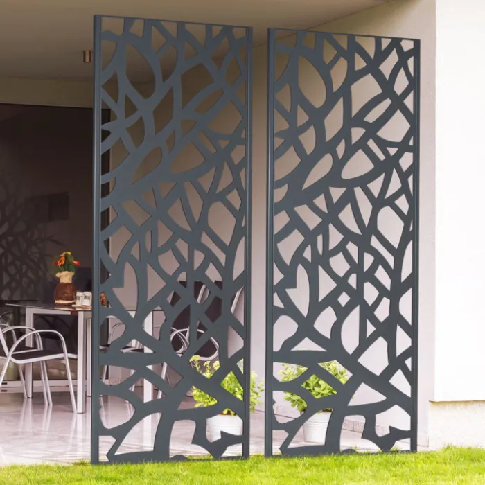 Claustra extérieur métal gris design