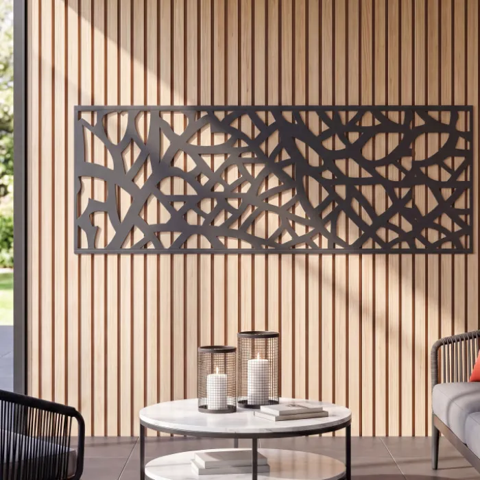 Claustra extérieur métal gris design