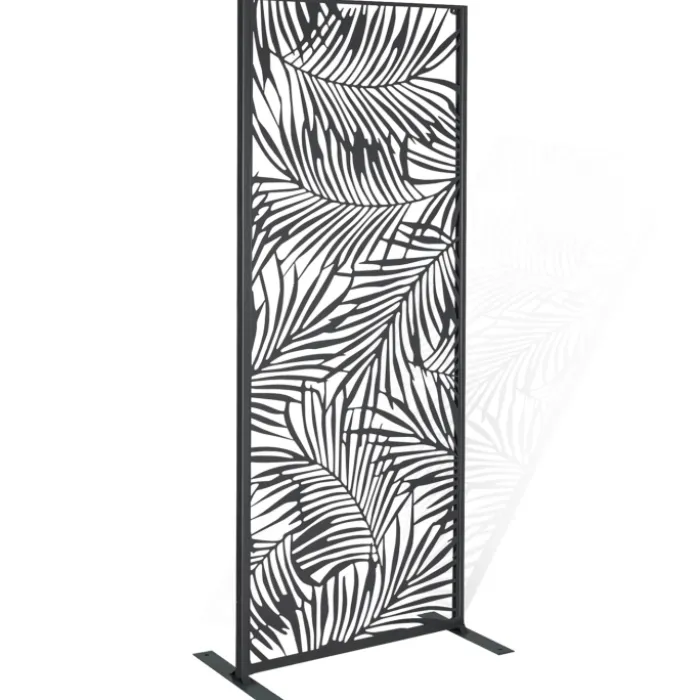 Claustra extérieur métal gris motif palmier