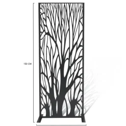 Claustra extérieur métal gris motif arbre