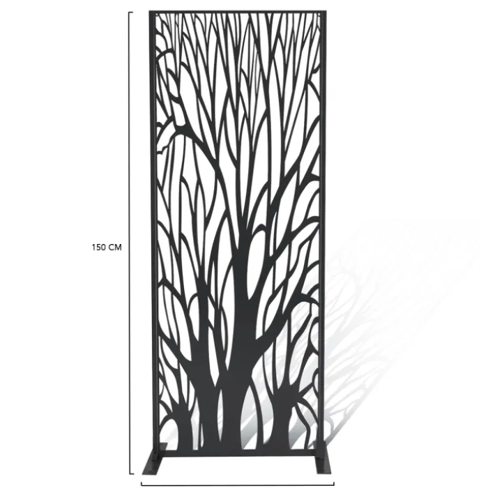 Claustra extérieur métal gris motif arbre