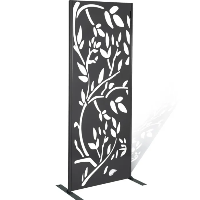 Claustra extérieur métal gris motif floral