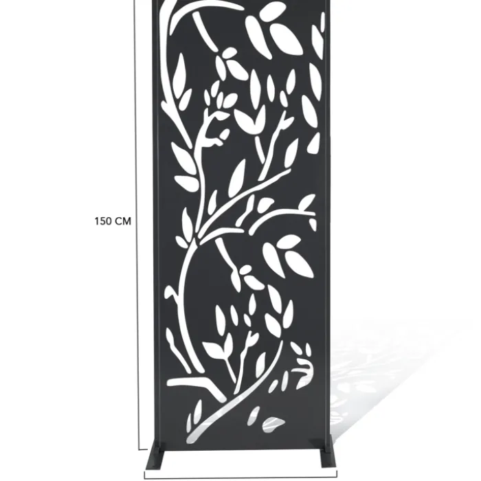 Claustra extérieur métal gris motif floral