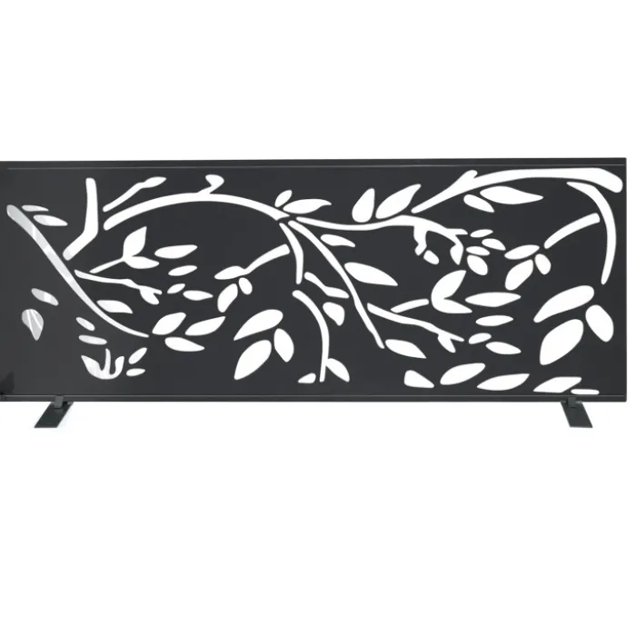 Claustra extérieur métal gris motif floral