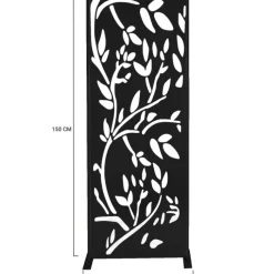 Claustra extérieur métal noir mat motif floral