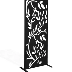 Claustra extérieur métal noir mat motif floral