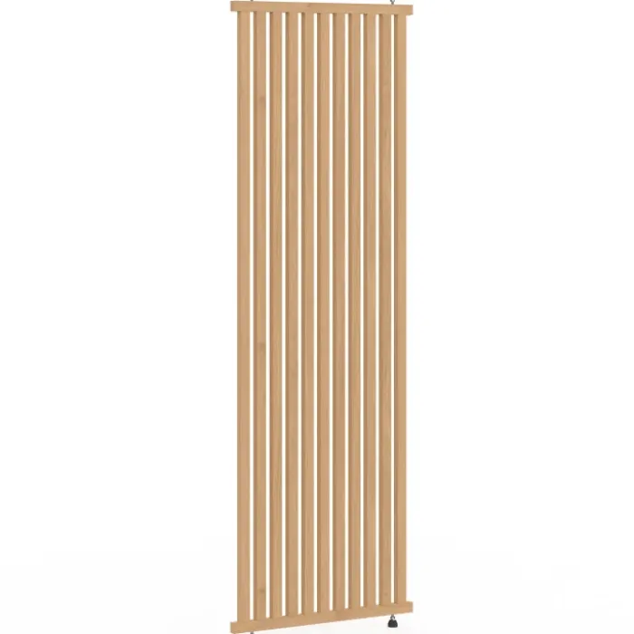 Cloison de séparation claustra 250 x 80 cm en tasseaux de bois coloris chêne