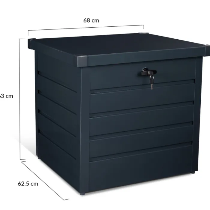 Coffre de jardin verrouillable en métal gris anthracite 200 L