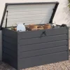 Coffre de rangement extérieur étanche en métal gris 350 L
