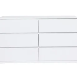 Commode 6 tiroirs 140 cm bois blanc