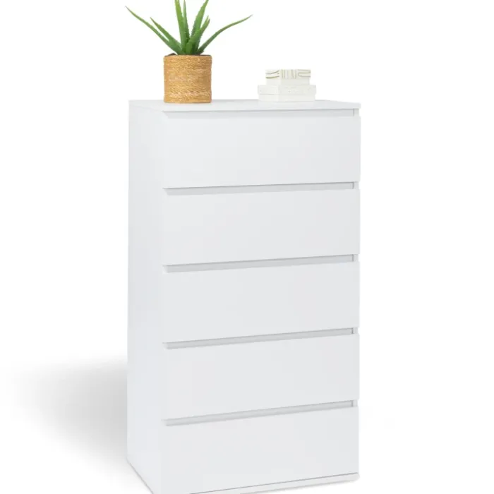 Commode 5 tiroirs blanche