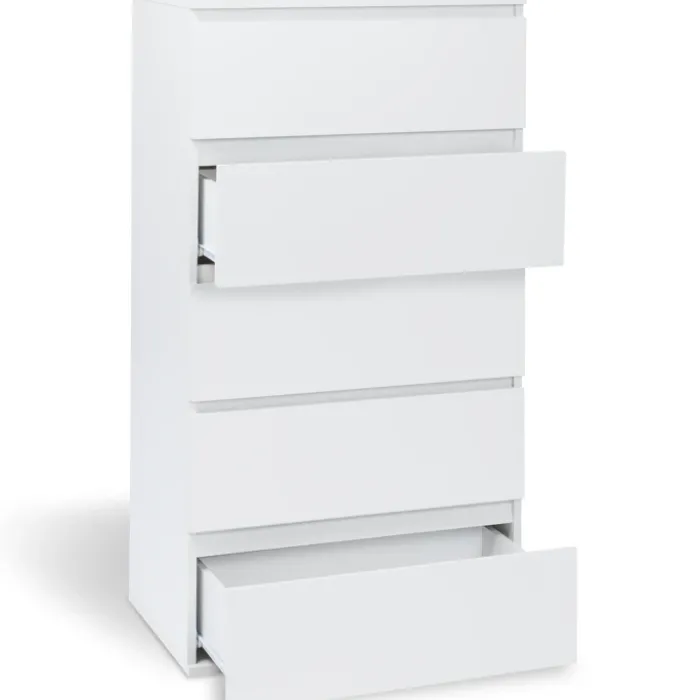 Commode 5 tiroirs blanche