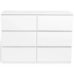 Commode 6 tiroirs blanche