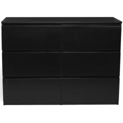 Commode 6 tiroirs design bois noir