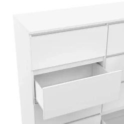 Commode 8 tiroirs en bois blanc 110 cm