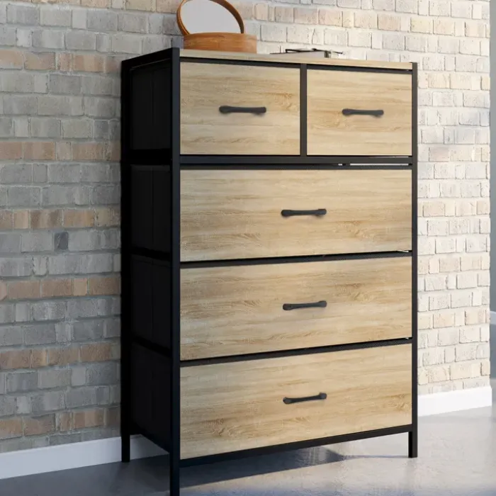 Commode 5 tiroirs en tissu industrielle
