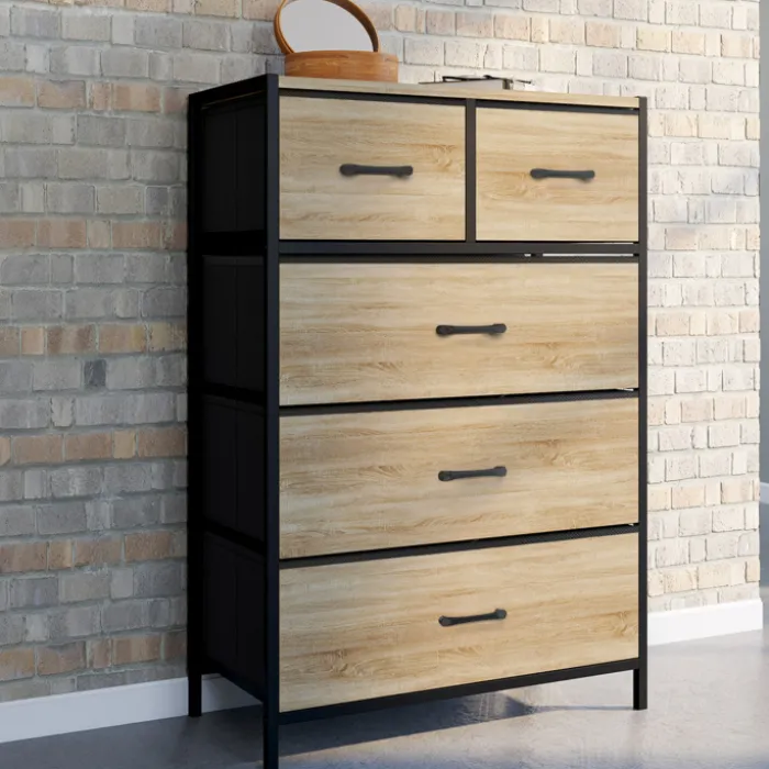 Commode 5 tiroirs en tissu industrielle