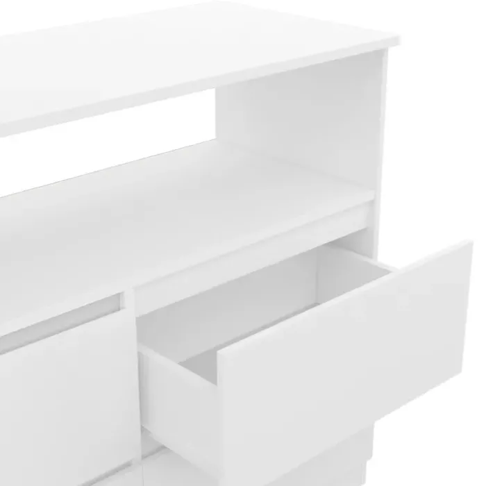 Commode avec 4 tiroirs bois blanc 100 cm avec niche