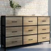 Commode avec 9 tiroirs en tissu