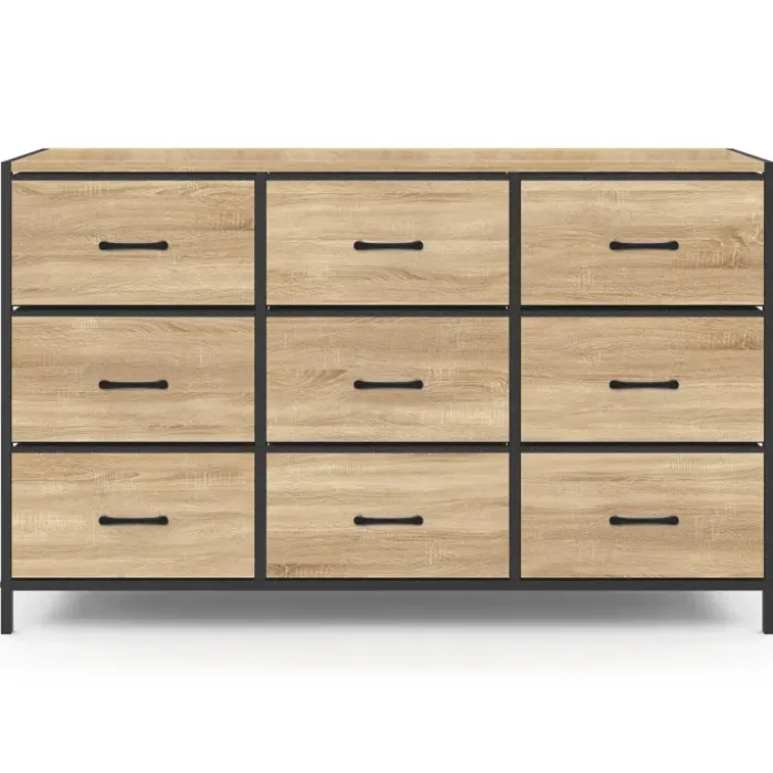 Commode avec 9 tiroirs en tissu