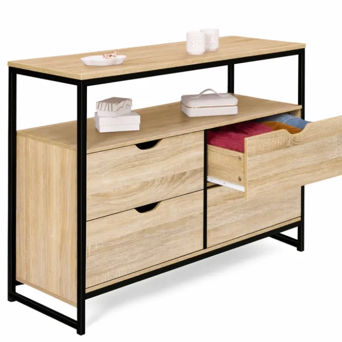 Commode industrielle 4 tiroirs et étagère