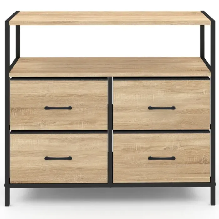 Commode industrielle 4 tiroirs en tissu