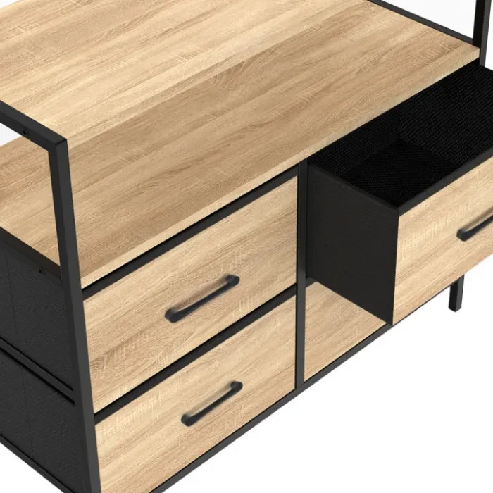Commode industrielle 4 tiroirs en tissu