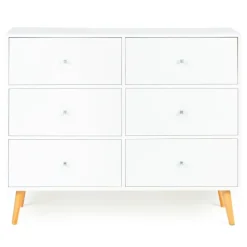 Commode scandinave 6 tiroirs bois blanc