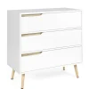 Commode scandinave blanche et bois 3 tiroirs