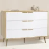 Commode scandinave bois et blanc 115cm
