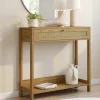 Console 1 tiroir effet naturel cannage