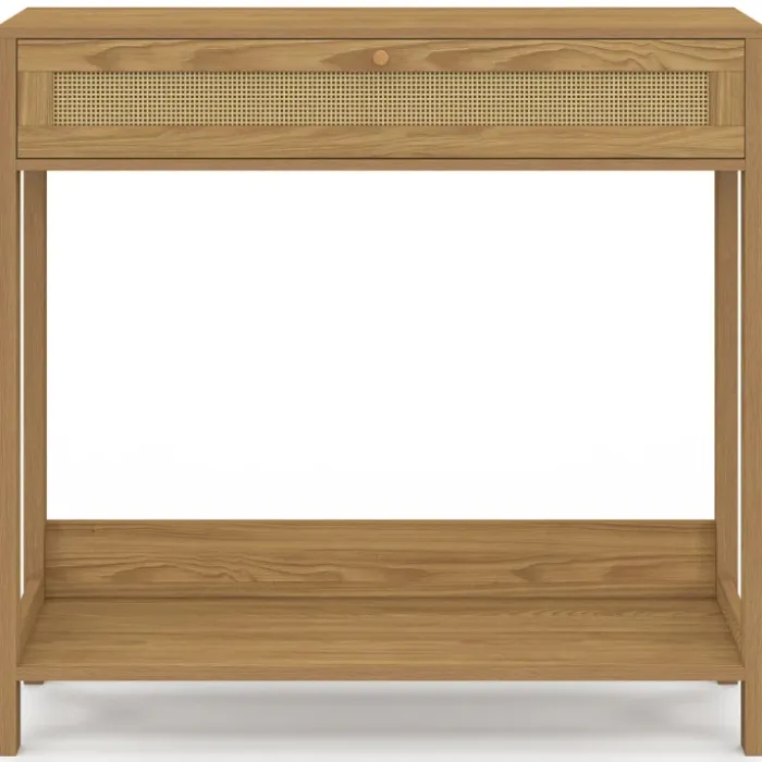Console 1 tiroir effet naturel cannage