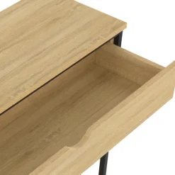 Console bois et métal 1 tiroir 2 étagères design industriel