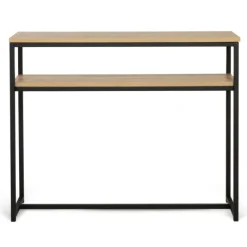 Console bois et métal double plateau 100 cm