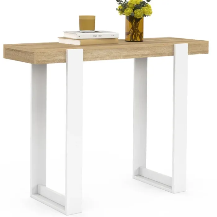 Console d'entrée bois et blanc style industriel