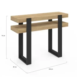 Console double bois et noir