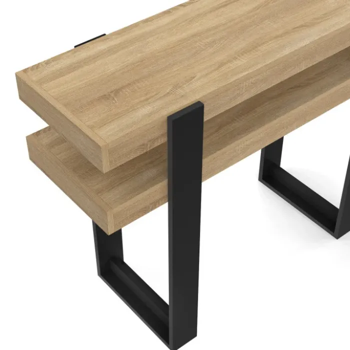 Console double bois et noir