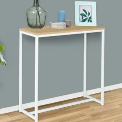 Console industrielle bois et métal blanc
