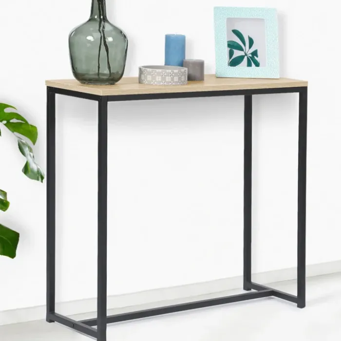 Console industrielle bois et métal