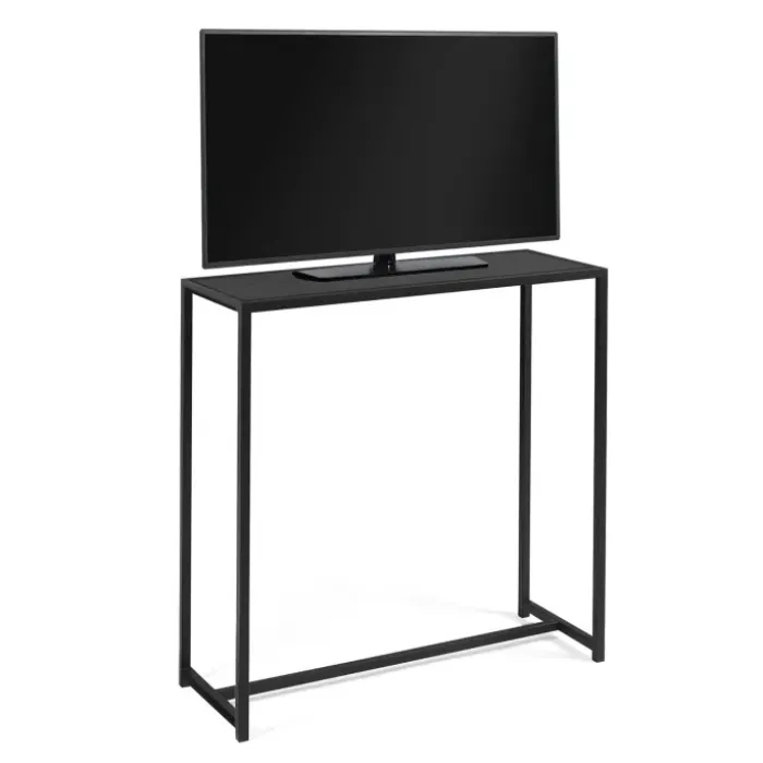 Console métal noir style industriel 80 cm